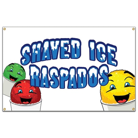Signmission Shaved Ice Raspados Banner Concession Stand Food Truck Single Sided B-120 Shaved Ice Raspados19
